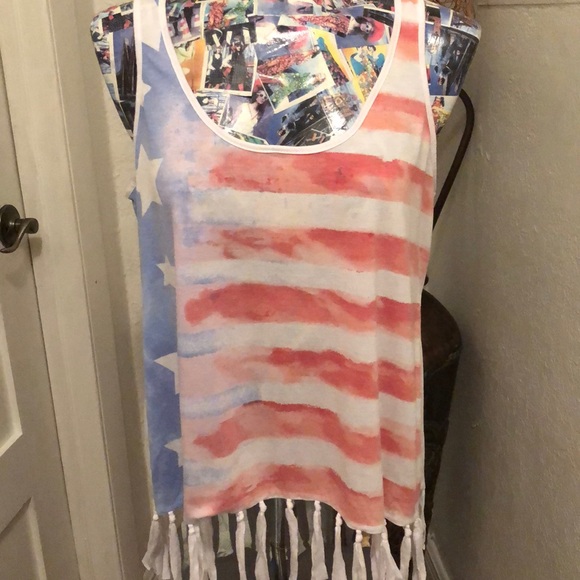 American Rag Tops - AMERICAN RAG 🇺🇸 shirt w fringe XL